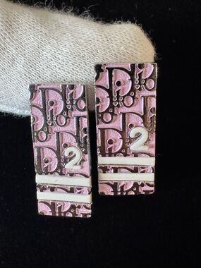 Dior Pink Trotter earrings with COA